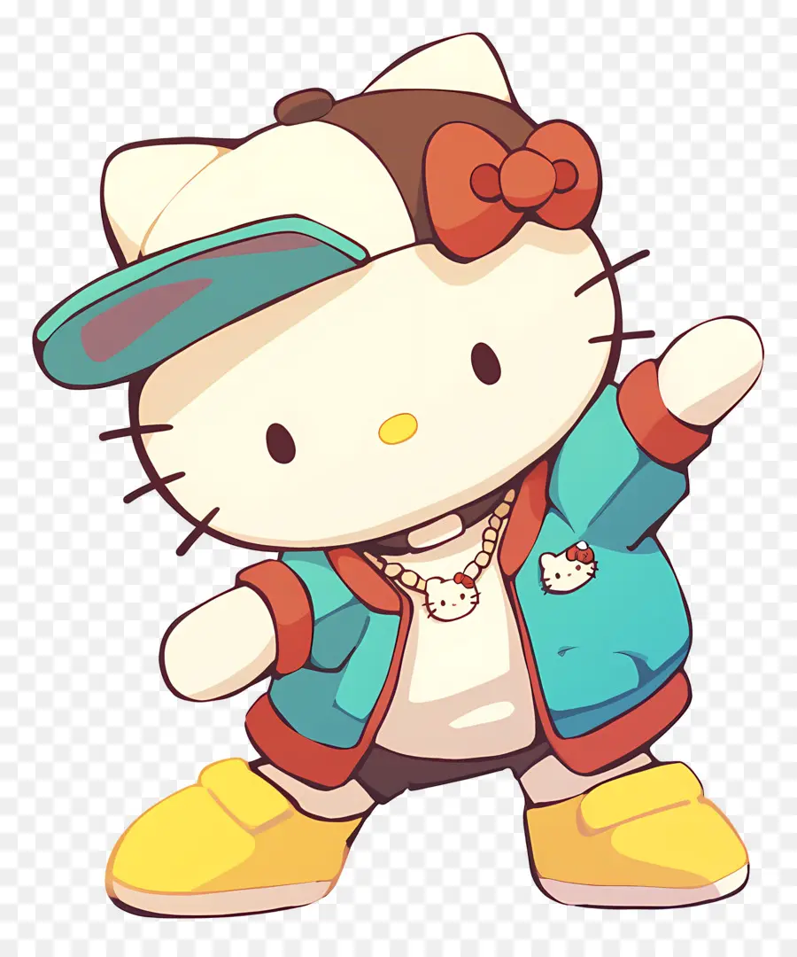 Olá Gatinha，Hello Kitty Em Roupa De Hip Hop PNG