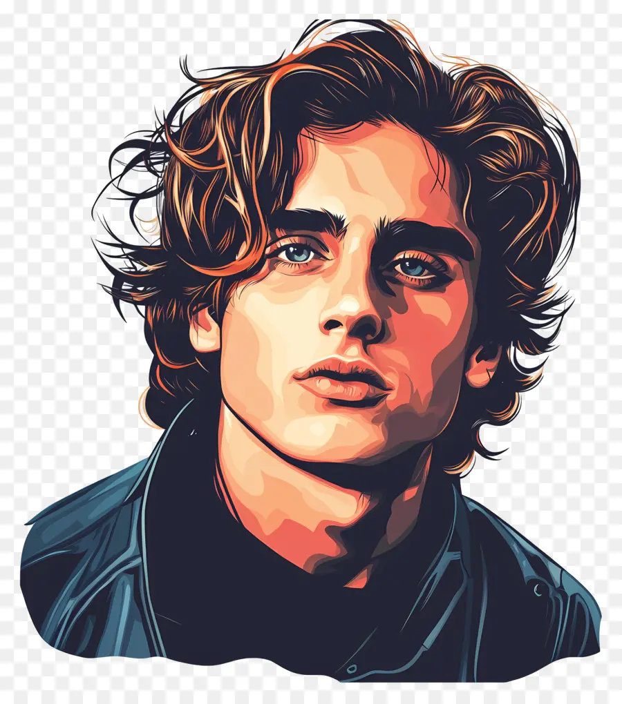 Timótee Chalamet，Retrato Colorido PNG