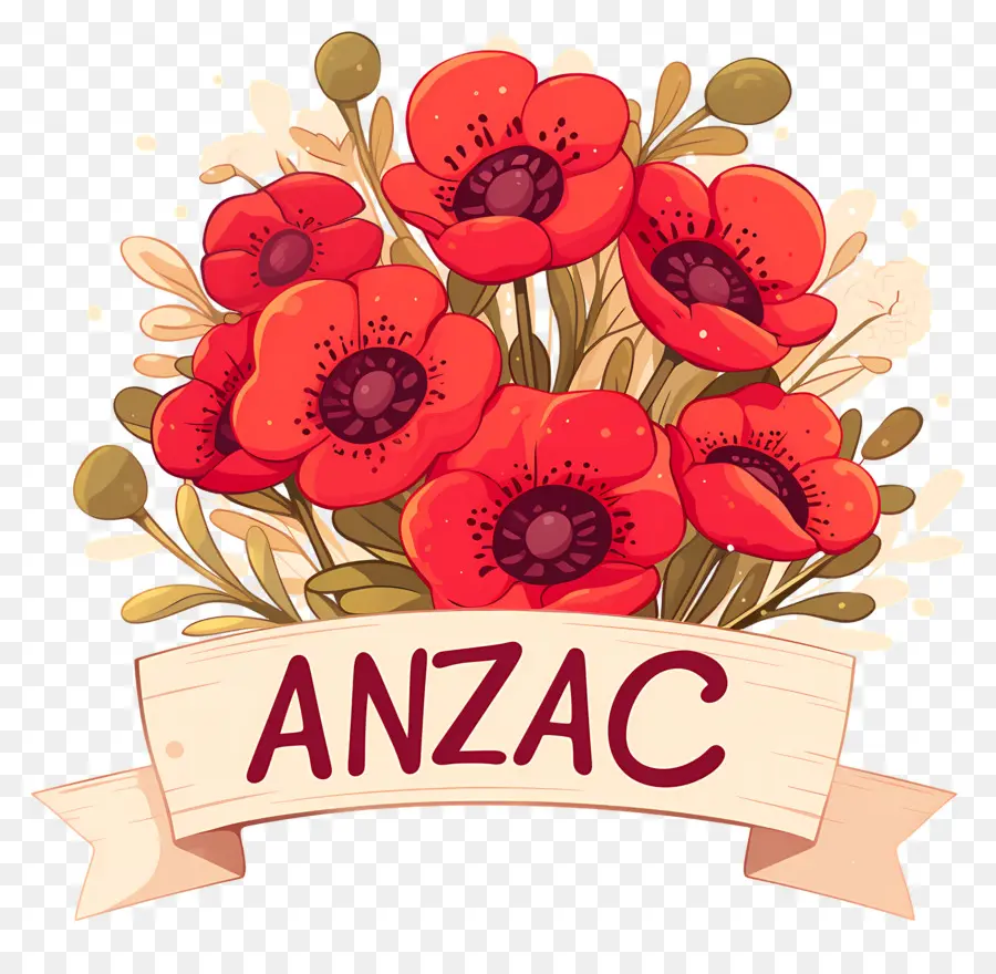 Dia De Anzac，Arranjo De Papoula Anzac PNG