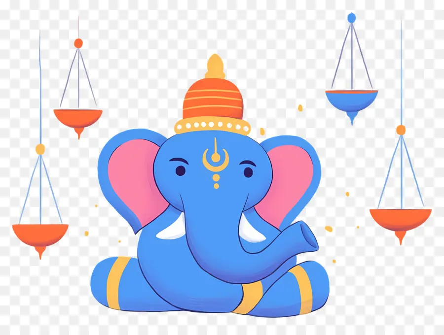 Ganesha Chaturthi，Elefante Azul PNG