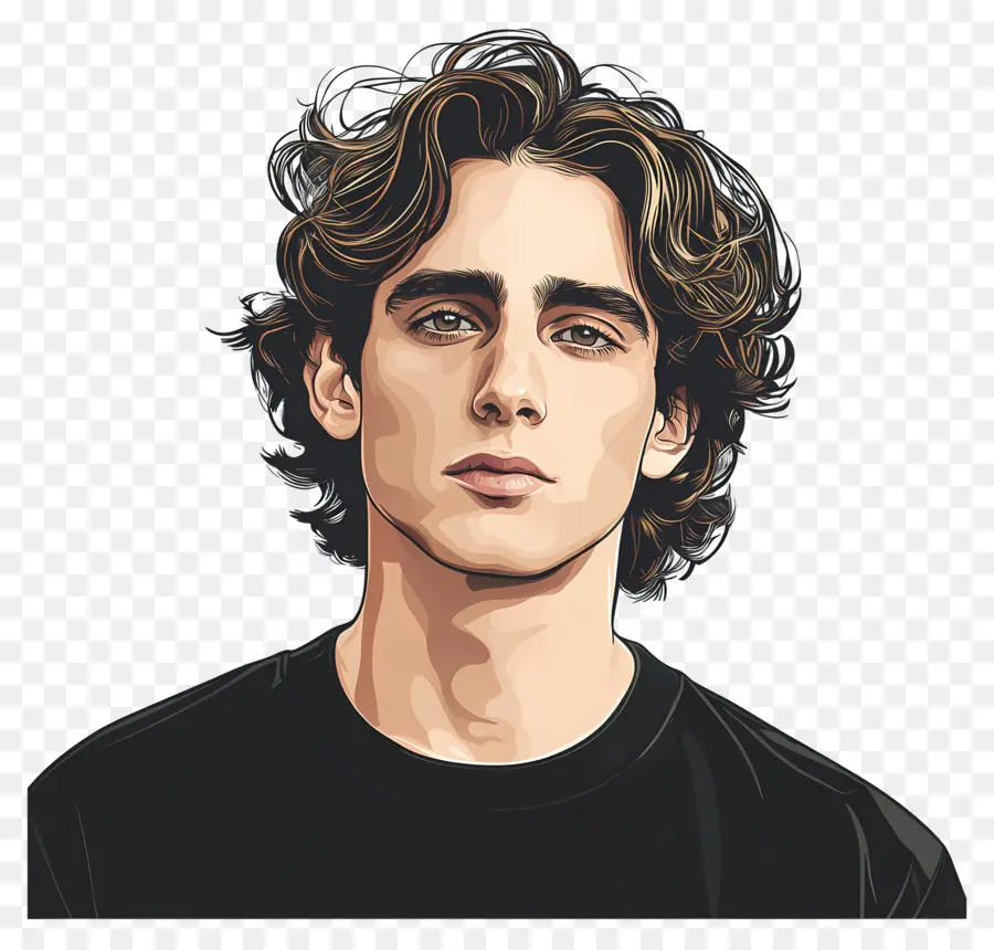 Timótee Chalamet，Retrato Colorido PNG