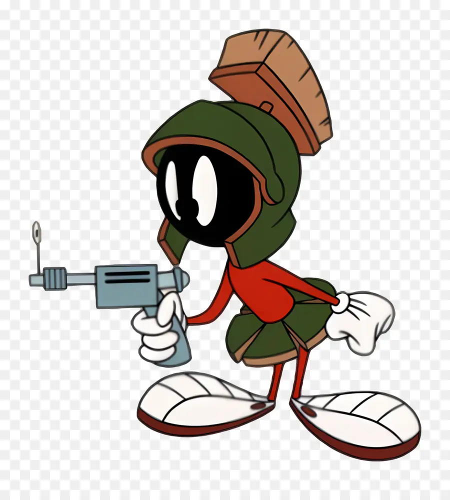 Marvin O Marciano，Personagem De Desenho Animado Com Arma De Raios PNG