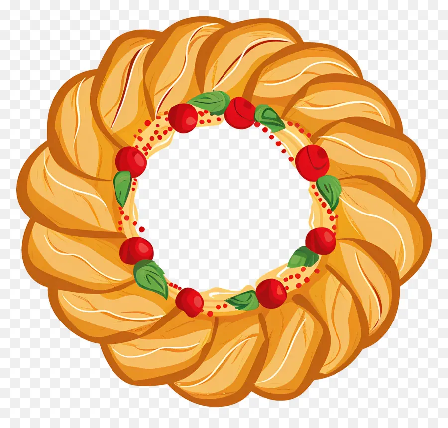 Pão De Natal Espanhol，Guirlanda De Pastelaria PNG