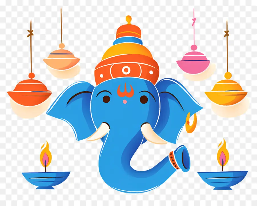 Ganesha Chaturthi，Elefante Azul PNG