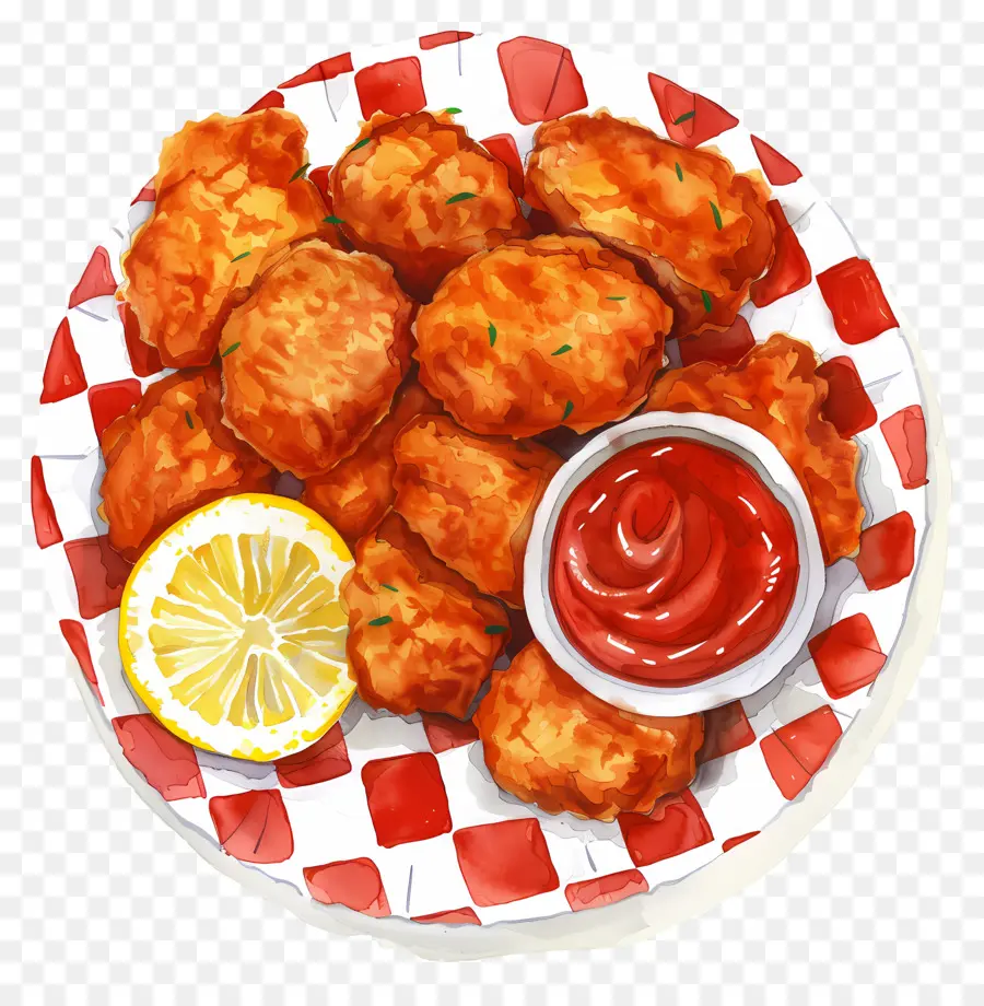 Nuggets De Frango Frito，Prato De Nuggets De Frango PNG