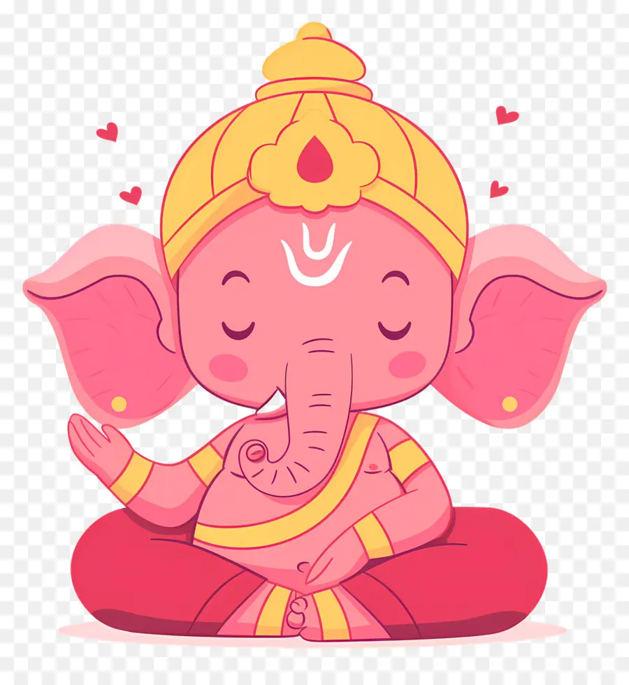 Senhor Ganesha，Elefante Rosa PNG