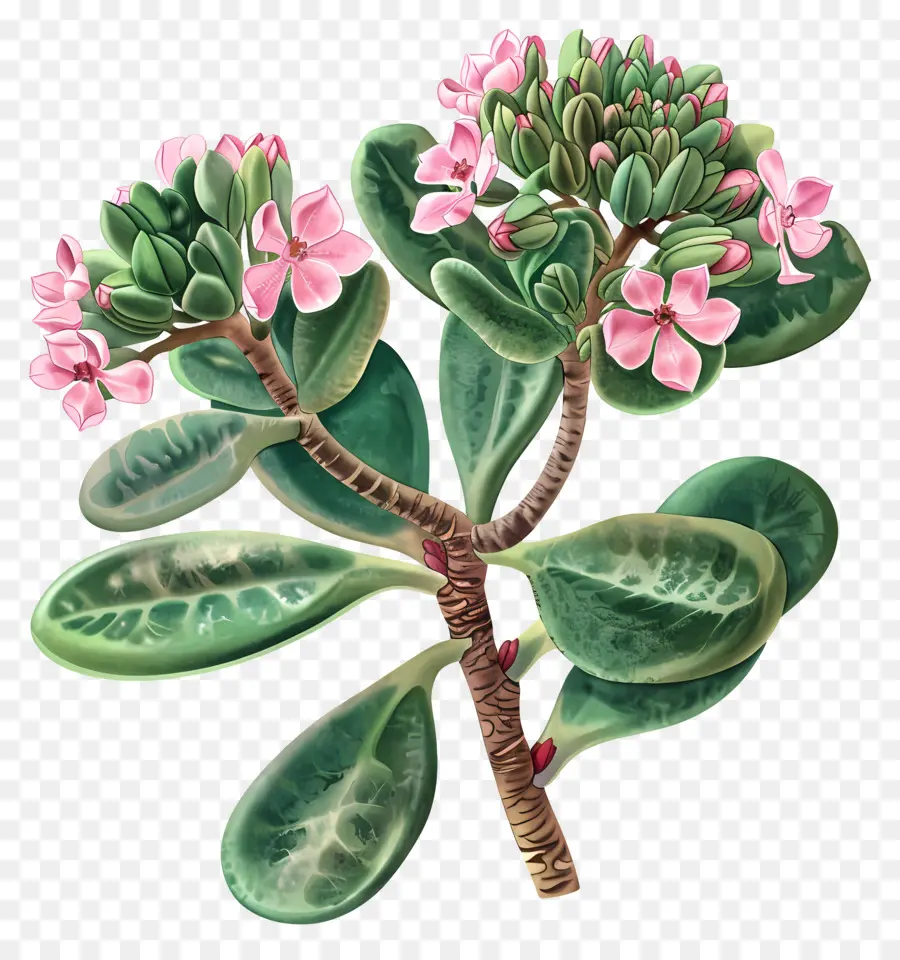 Crassula Pilea，Flores Cor De Rosa PNG