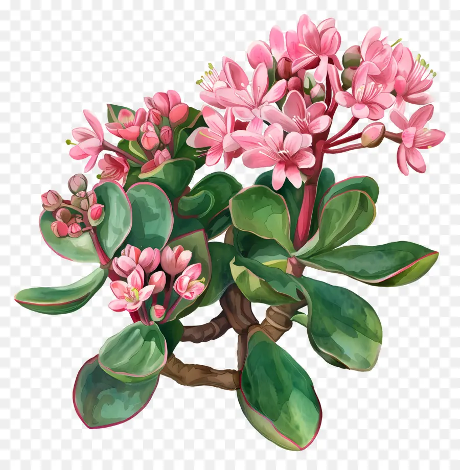 Crassula Pilea，Flores Cor De Rosa PNG