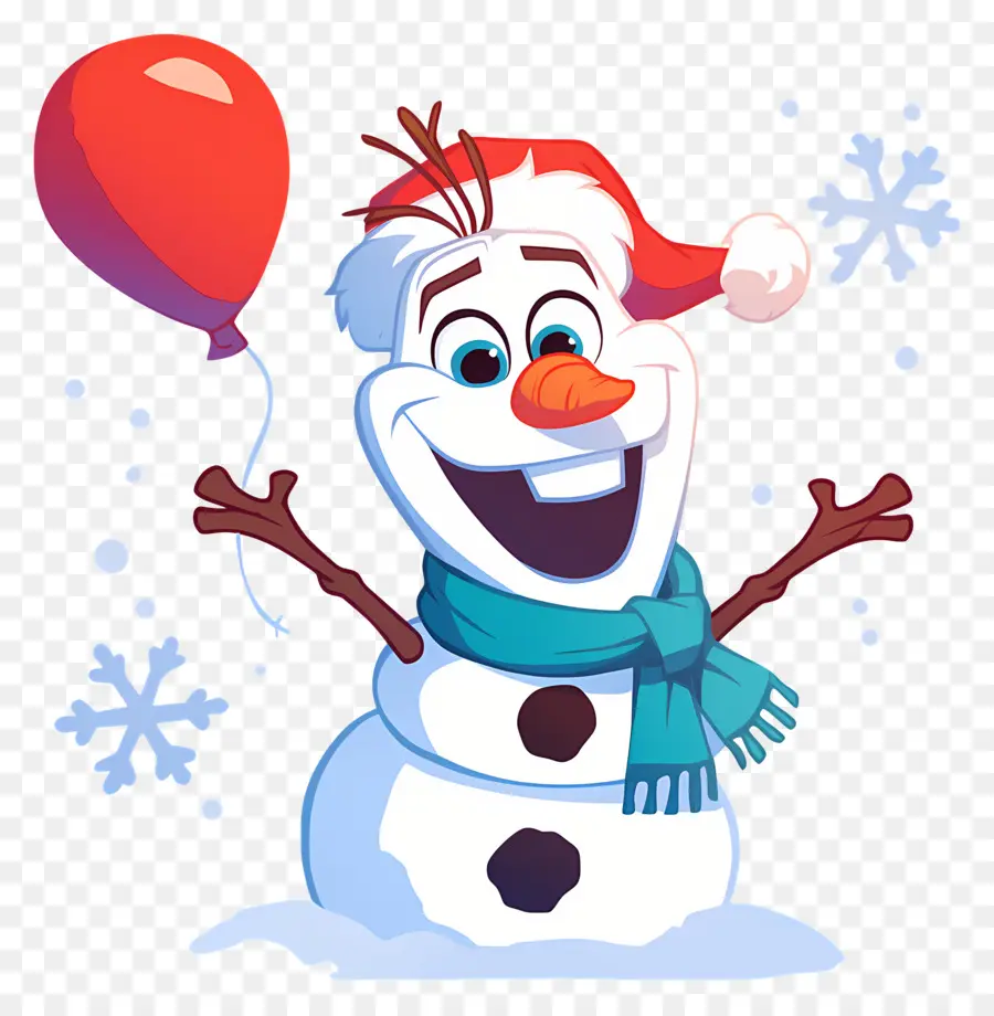 Olaf Congelado，Boneco De Neve Com Balão PNG