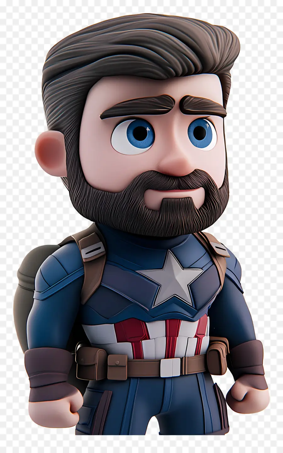 Chris Evans，Herói Chibi Com Barba PNG