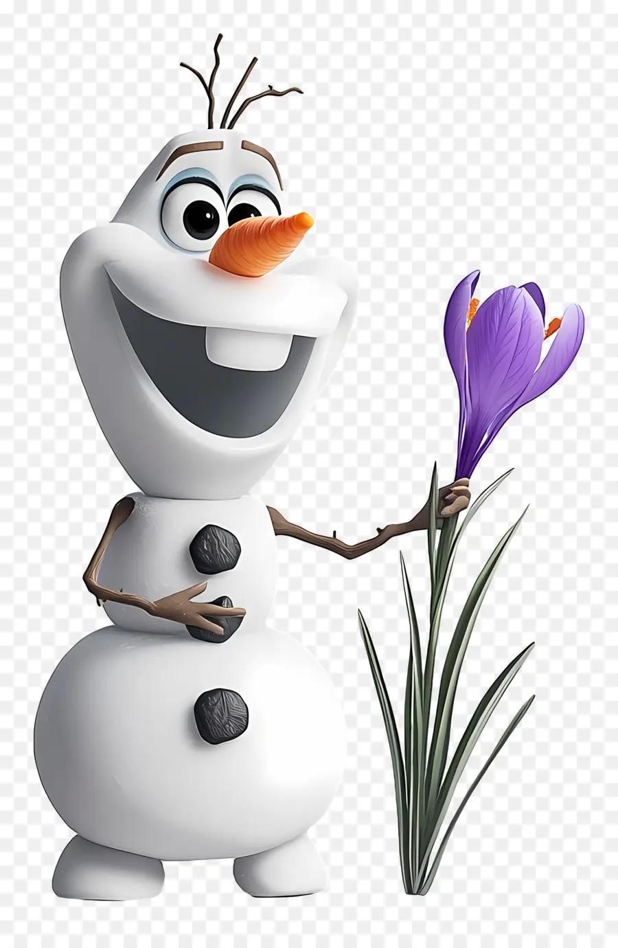 Olaf Congelado，Boneco De Neve Com Flores PNG