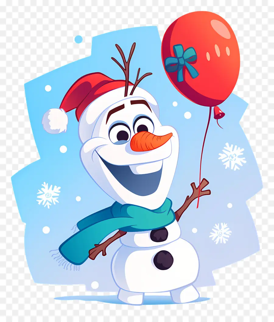 Olaf Congelado，Boneco De Neve Com Balão PNG