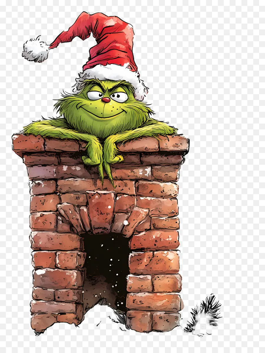 Papai Noel Grinch，Grinch Na Chaminé PNG