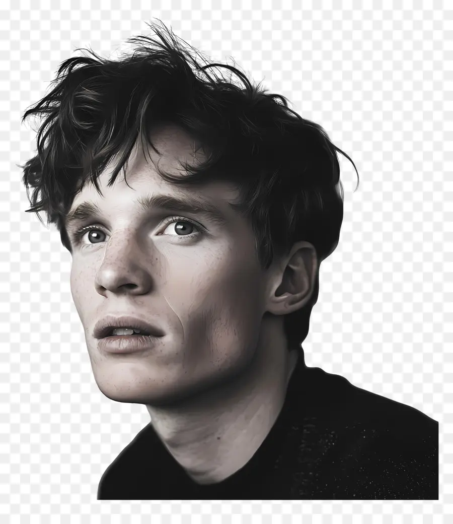 Eddie Redmayne，Retrato Em Preto E Branco PNG