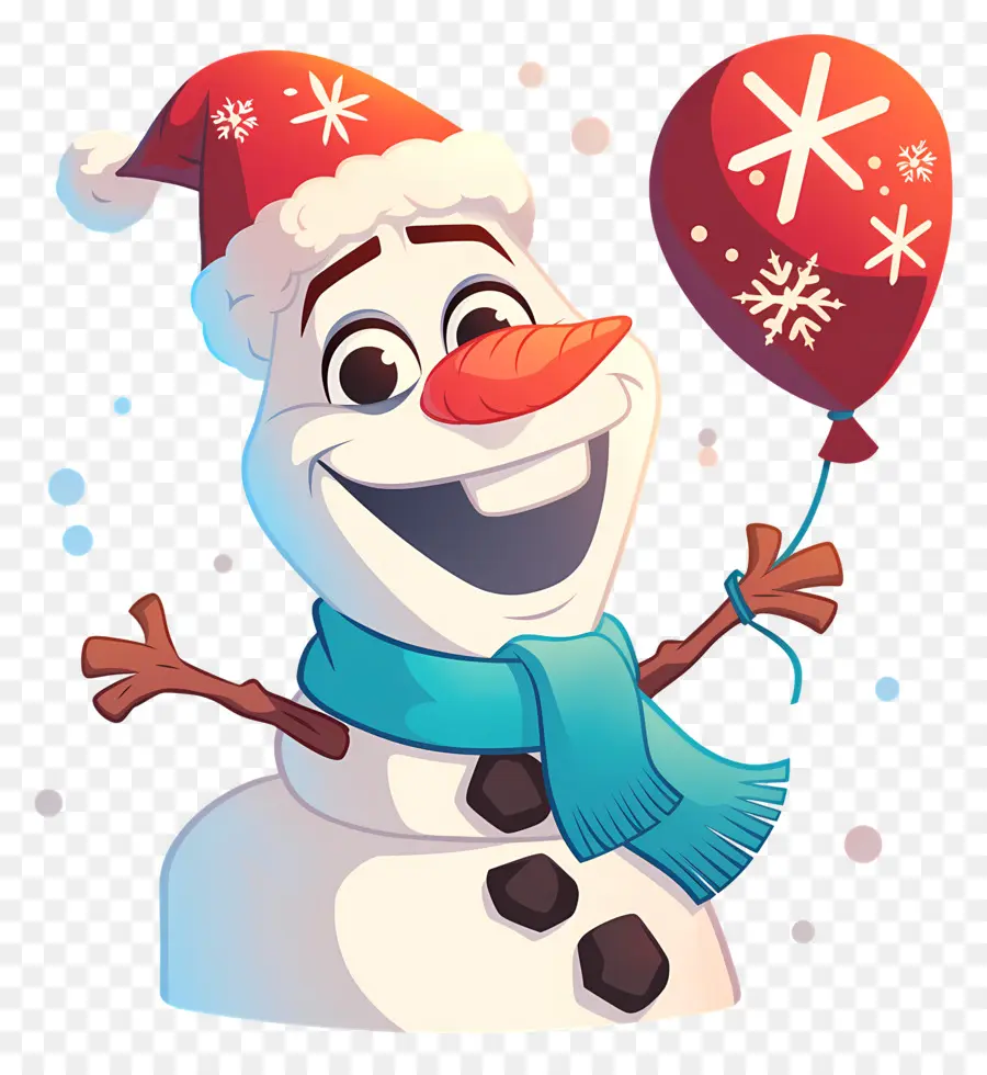 Olaf Congelado，Boneco De Neve Com Balão PNG