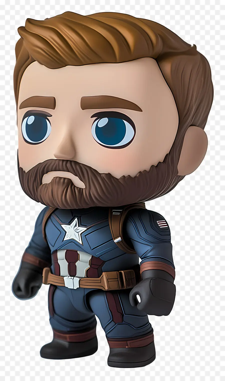 Chris Evans，Herói Chibi Com Barba PNG