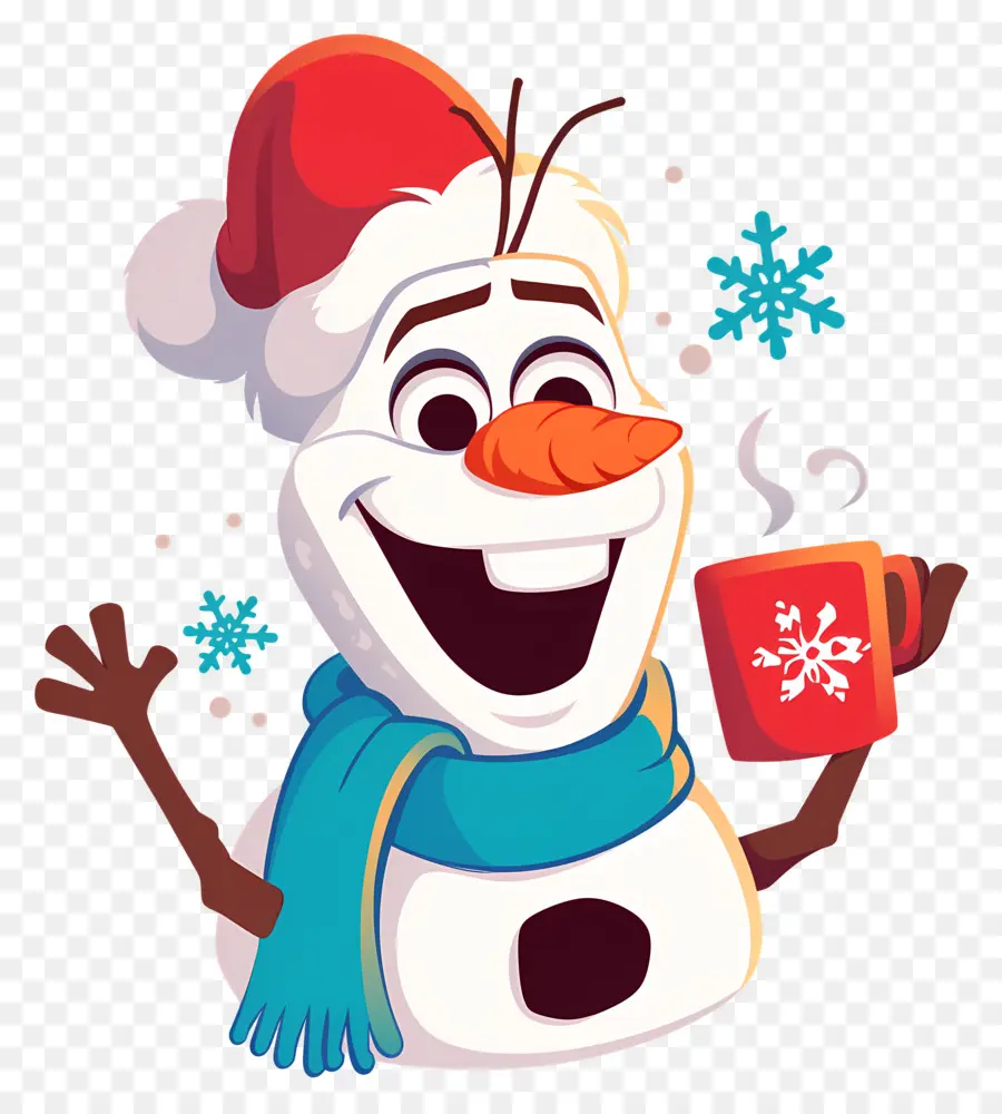 Olaf Congelado，Boneco De Neve Com Caneca PNG