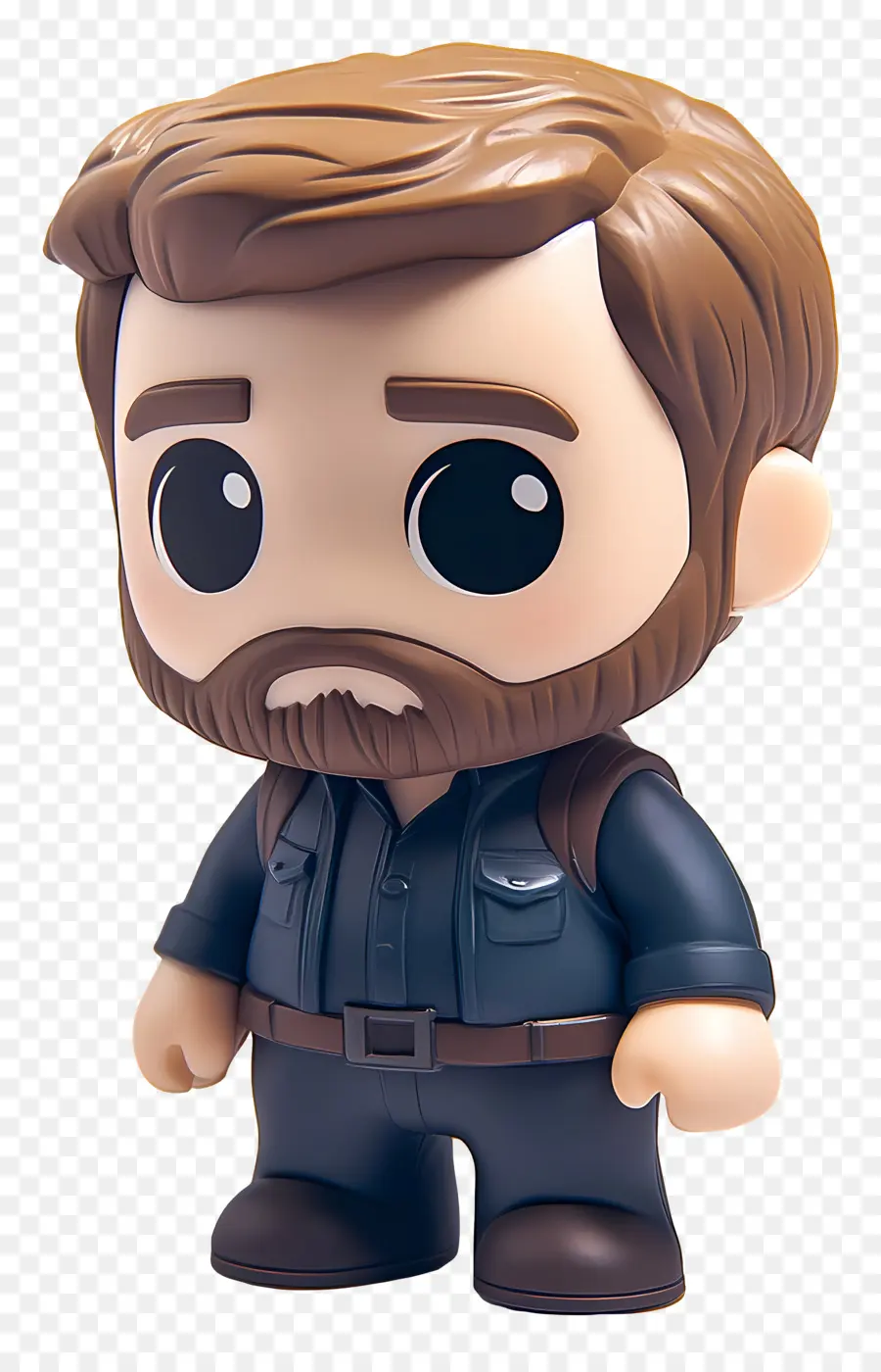 Chris Evans，Figura Chibi Com Barba PNG