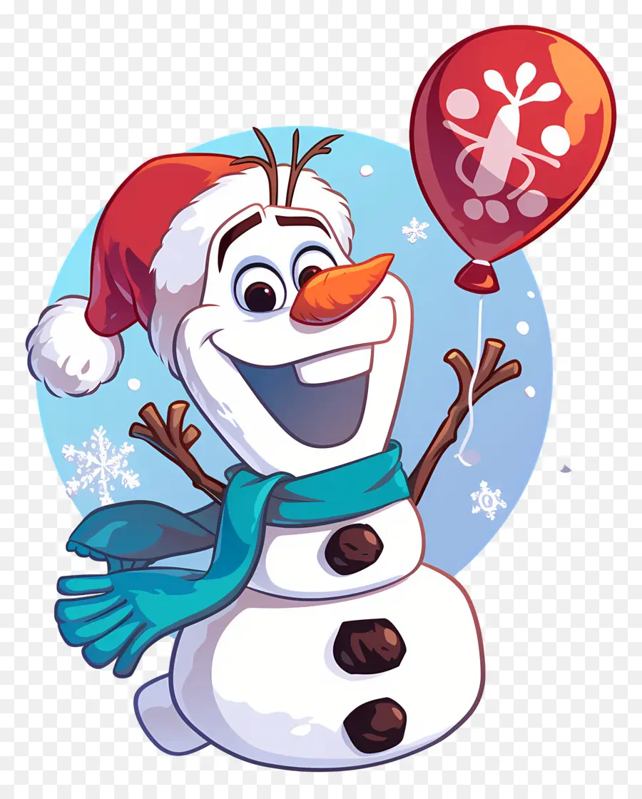 Olaf Congelado，Boneco De Neve Com Balão PNG