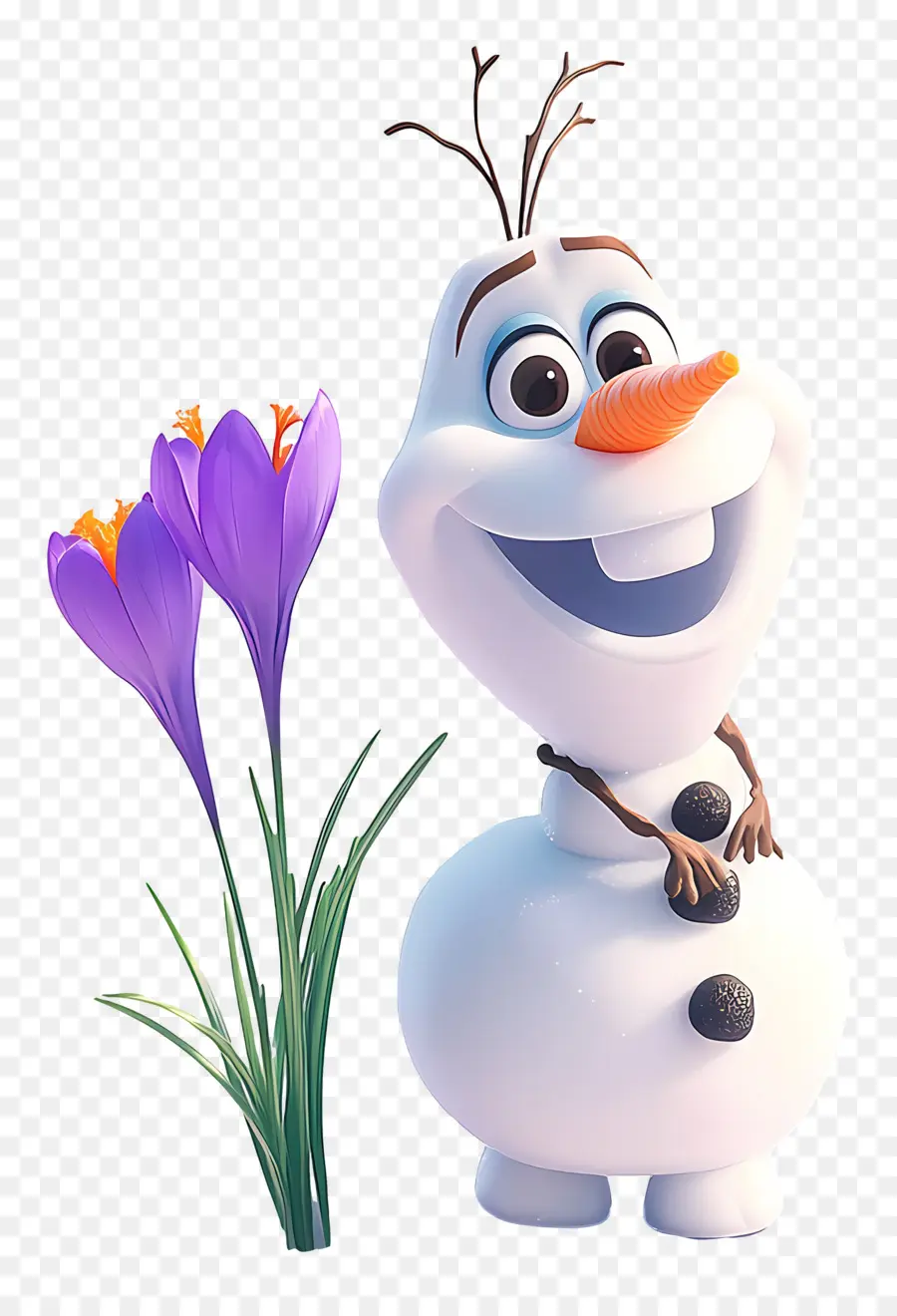 Olaf Congelado，Boneco De Neve Com Flores PNG