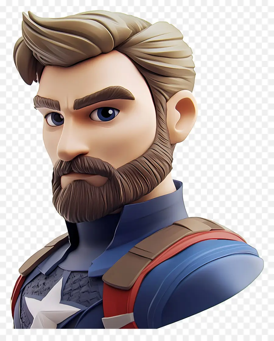 Chris Evans，Personagem De Desenho Animado Com Barba PNG