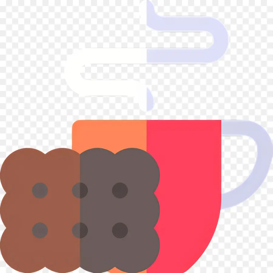 Chocolate Quente E Biscoitos，Copo Vermelho Com Vapor PNG