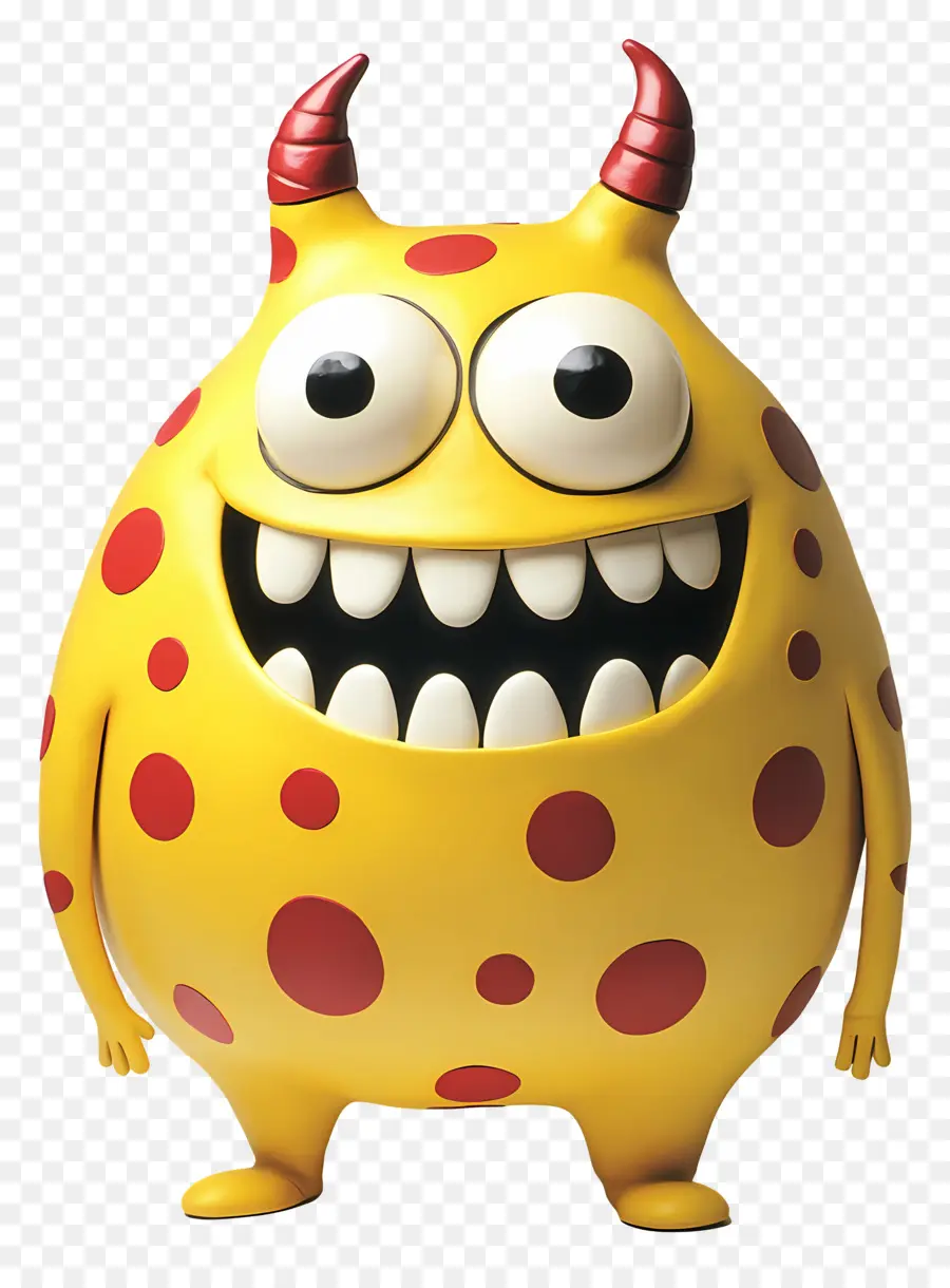 Besta Feroz，Monstro Amarelo Com Manchas Vermelhas PNG