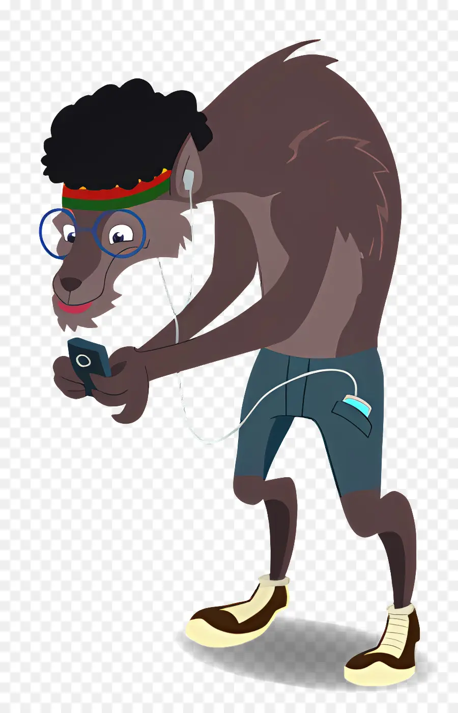 Personagem De Desenho Animado，Lobo Com Telefone PNG