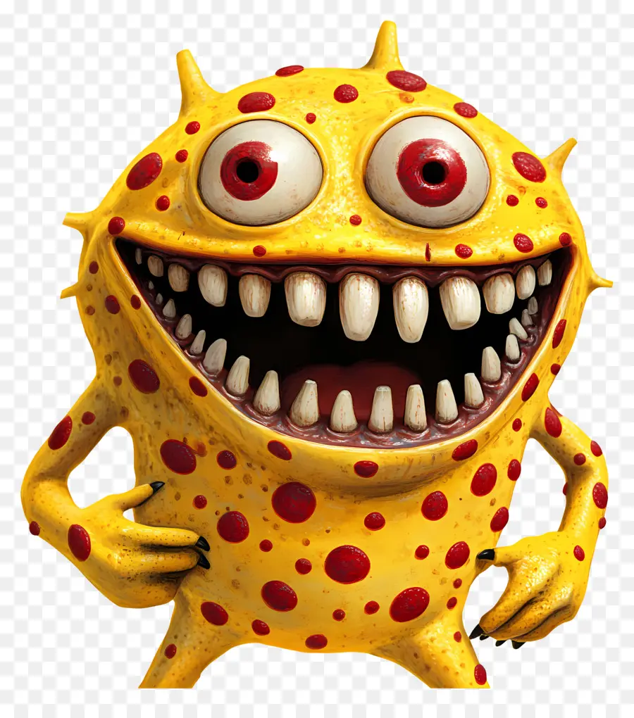 Besta Feroz，Monstro Amarelo Com Olhos Vermelhos PNG