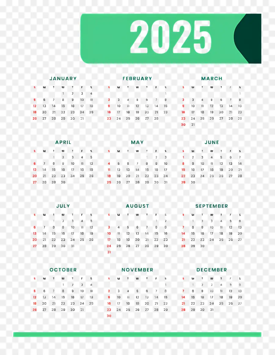 Calendário 2025，Ano PNG