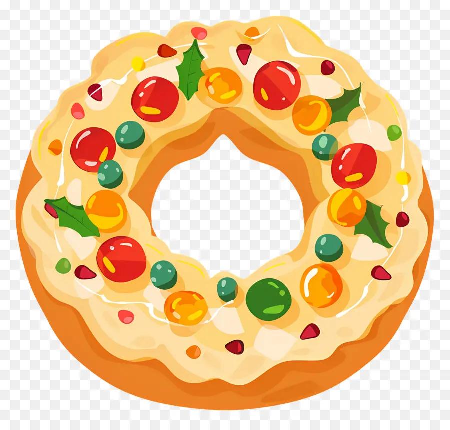 Pão De Natal Espanhol，Coroa De Frutas PNG