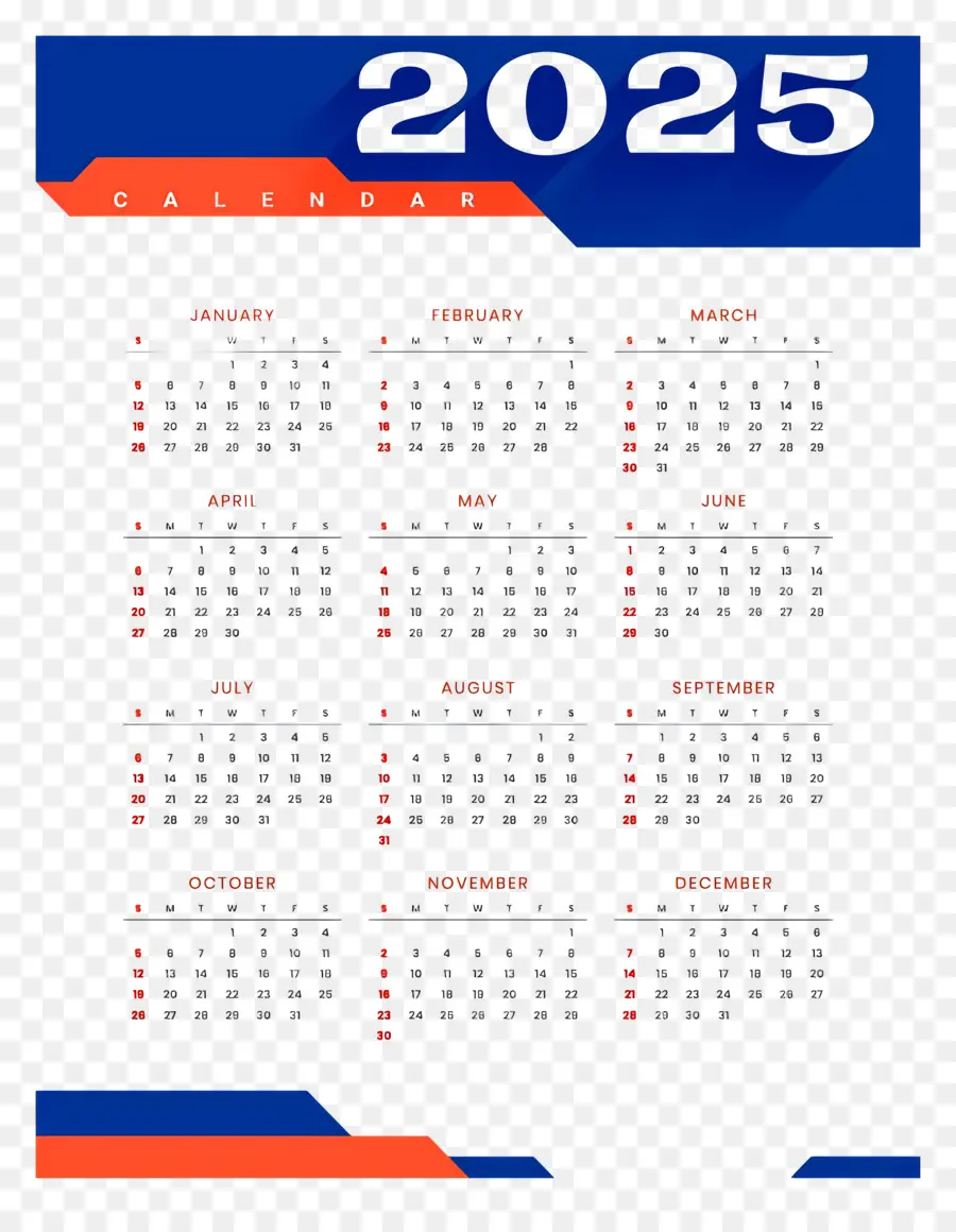 Calendário 2025，Ano PNG