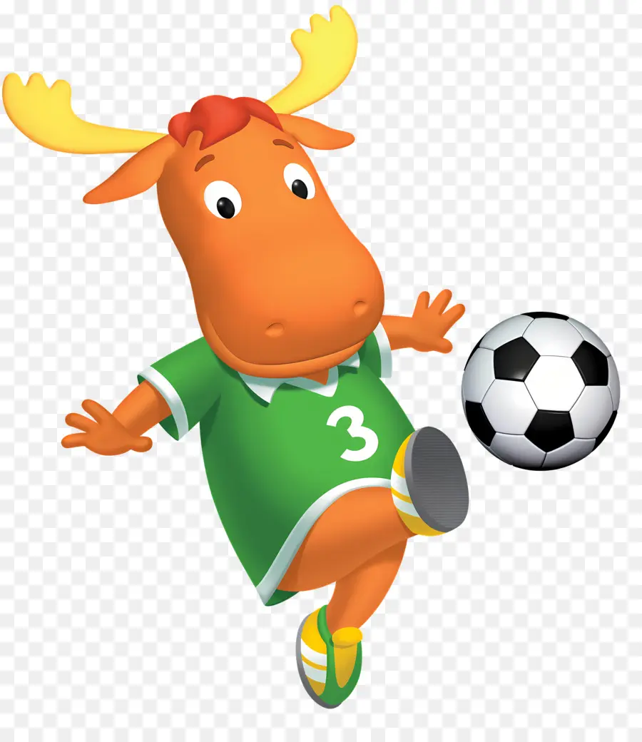 Backyardigans，Alce Laranja Jogando Futebol PNG