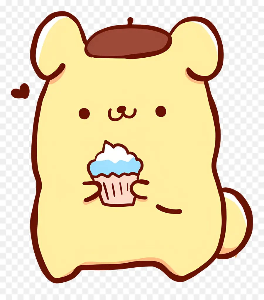 Pompompurina，Cachorro Fofo Com Cupcake PNG