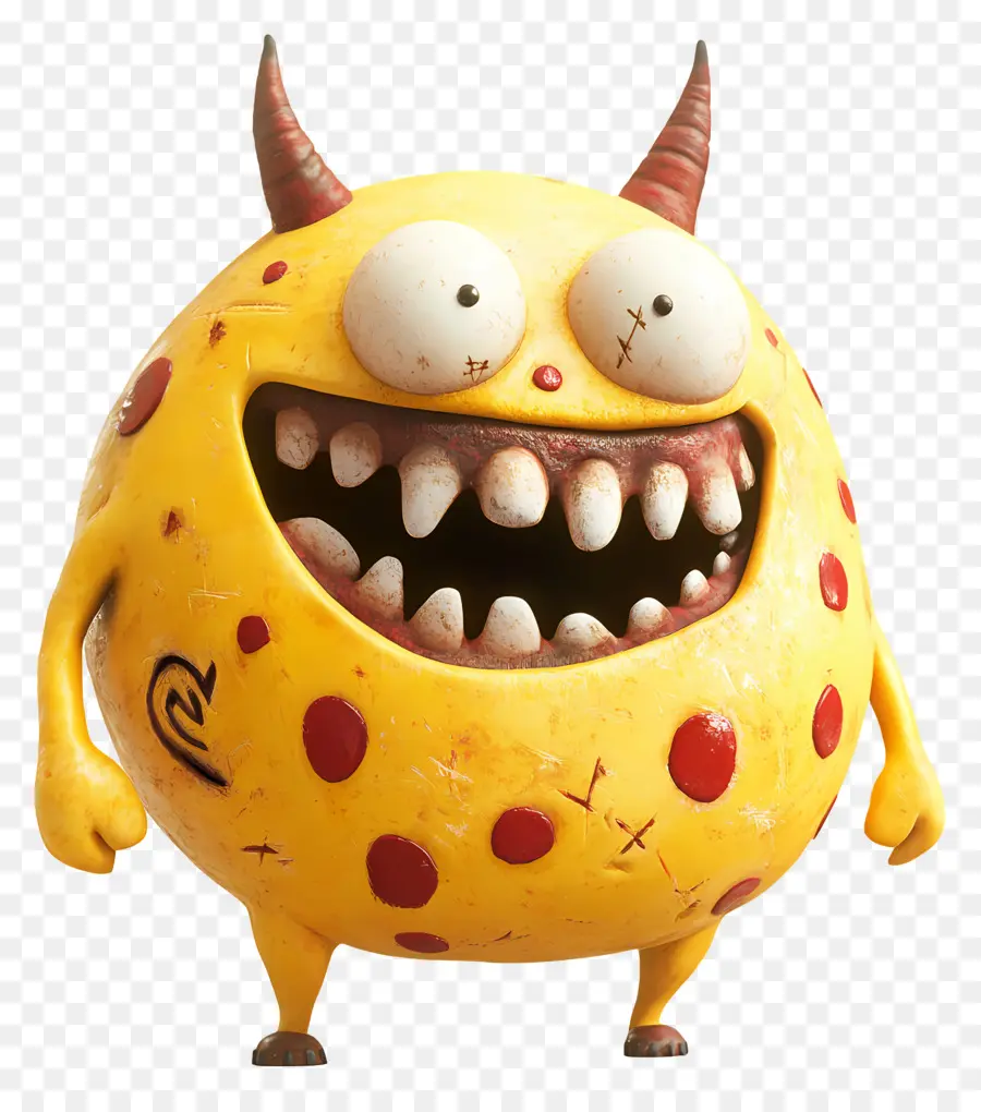 Besta Feroz，Monstro Amarelo Com Manchas Vermelhas PNG