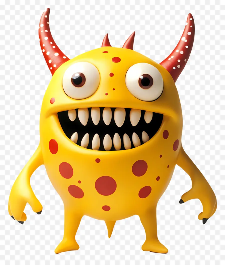 Besta Feroz，Monstro Amarelo Com Manchas Vermelhas PNG