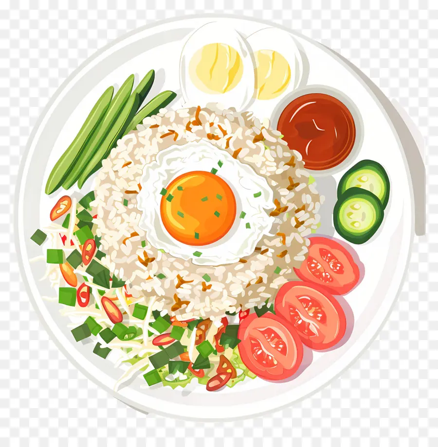 Nasi Goreng，Arroz Frito Com Ovo PNG