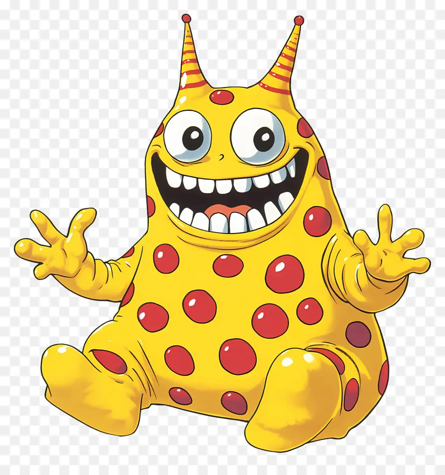 Besta Feroz，Monstro Amarelo Com Manchas Coloridas PNG