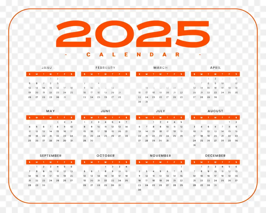 Calendário 2025，Ano PNG