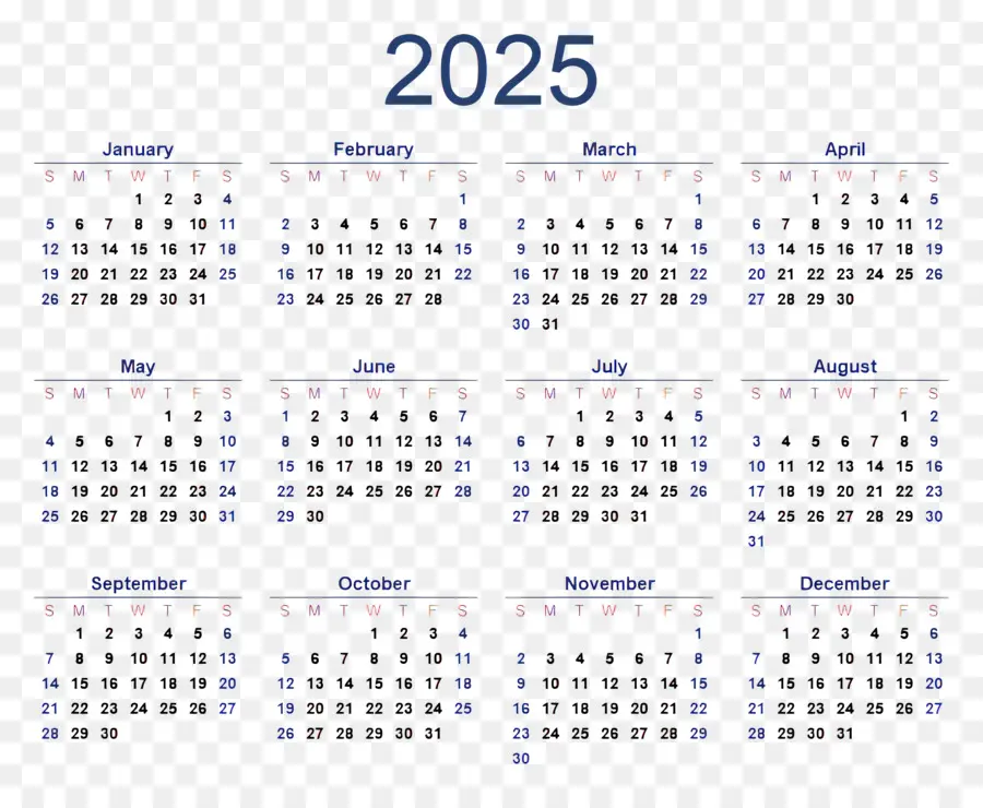 Calendário 2025，Calendário 2028 PNG