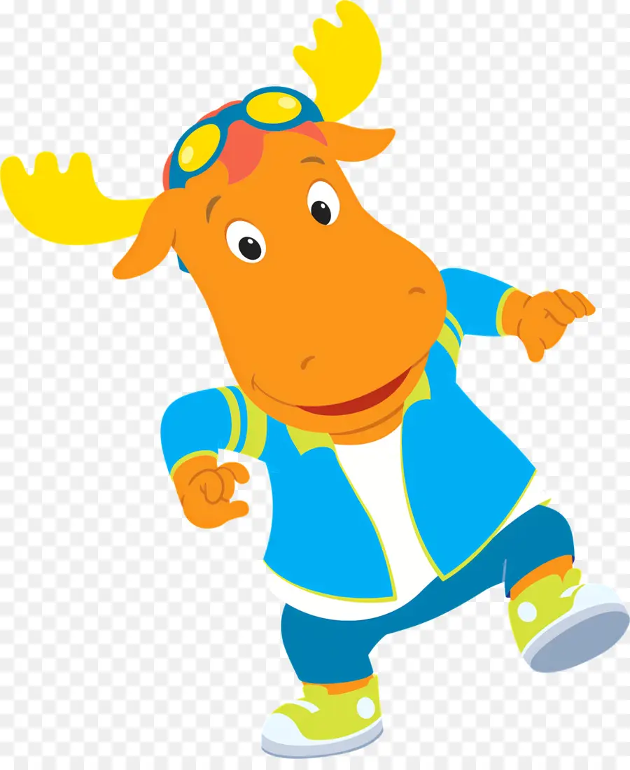 Backyardigans，Alce Laranja Em Roupa Azul PNG