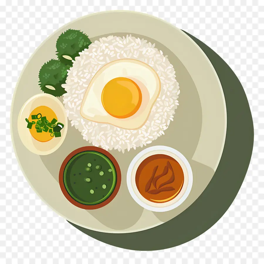 Nasi Goreng，Arroz E Ovo Com Molhos PNG