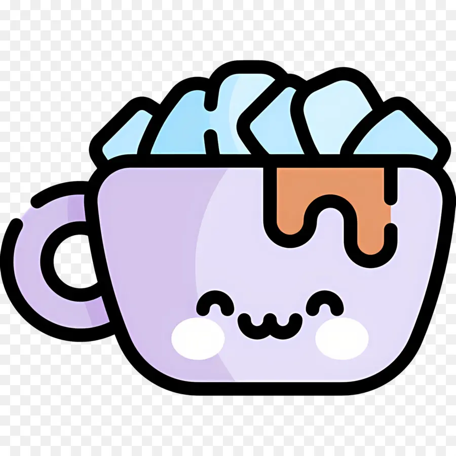 Chocolate Quente Com Marshmallow，Copo Roxo PNG