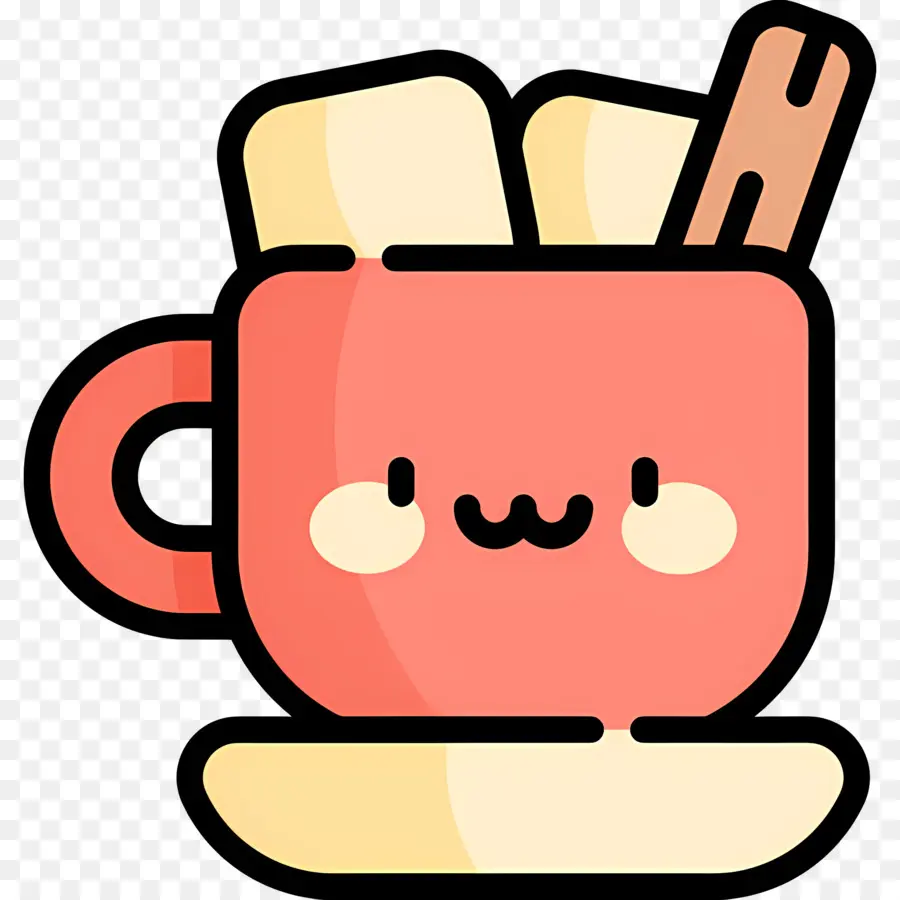 Chocolate Quente Com Marshmallow，Copo Fofo PNG