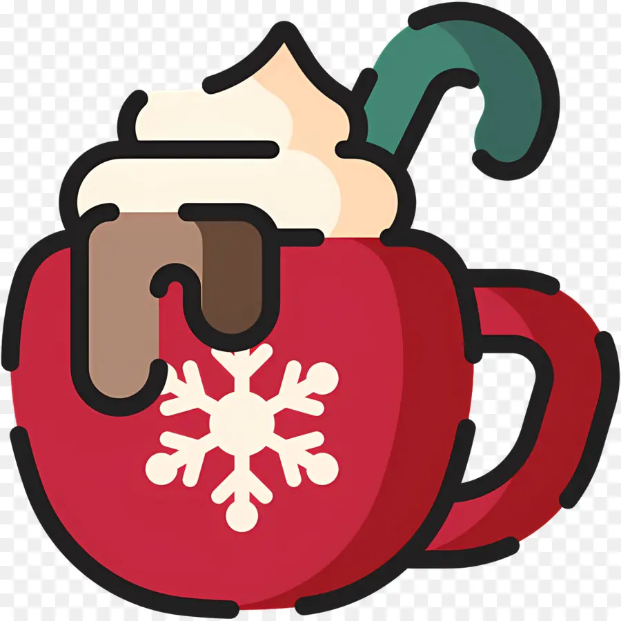 Chocolate Quente De Natal，Copo Vermelho Com Chantilly PNG