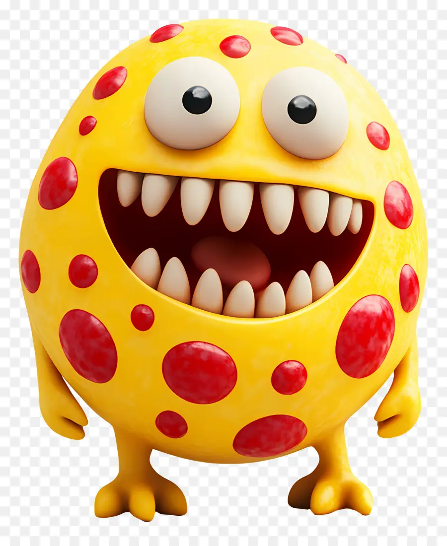 Besta Feroz，Monstro Amarelo Com Manchas Vermelhas PNG