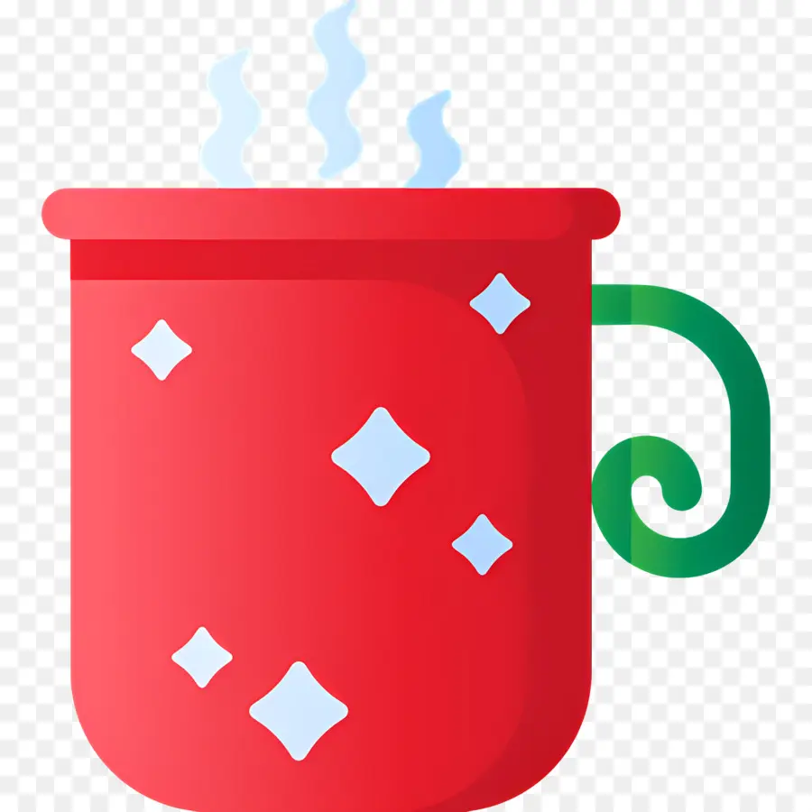 Chocolate Quente De Natal，Caneca Vermelha Com Vapor PNG