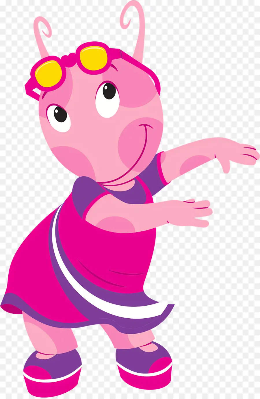 Backyardigans，Personagem Rosa Com óculos De Sol PNG