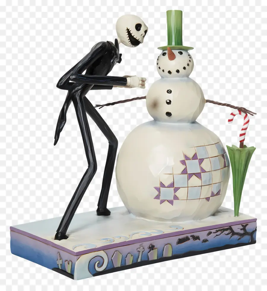 Jack Skellington，Esqueleto Com Boneco De Neve PNG