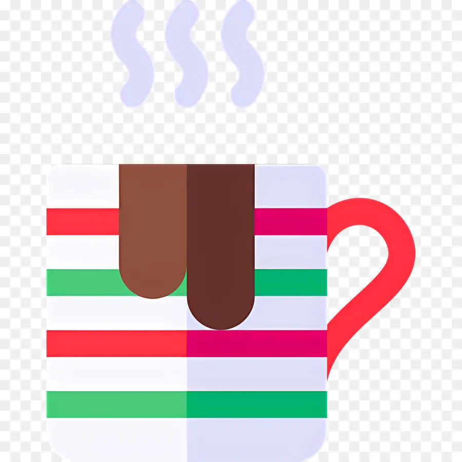 Chocolate Quente De Natal，Caneca Listrada Com Chocolate PNG